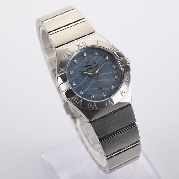 OMEGA Constellation 123.10.27.20.57.001 Blue Diamond White Gold MOP 27mm Watch - Picture 6 of 13